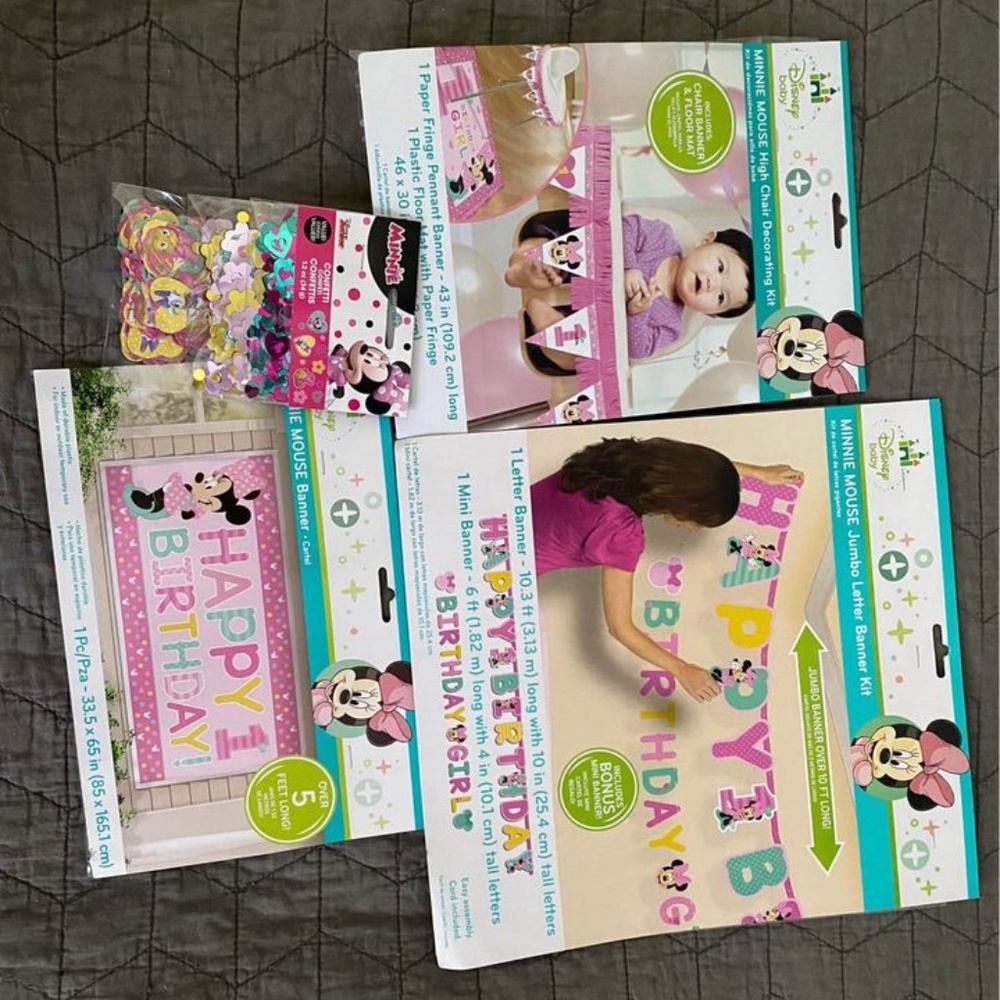 Babies 1st Birthday Minnie Mouse Lot